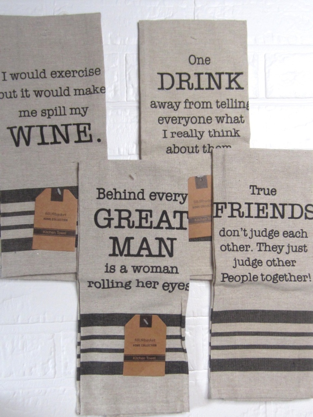 Decorative Novelty Kitchen Towels, Alcohol Sayings, Cotton Flour Sack Bar Towel